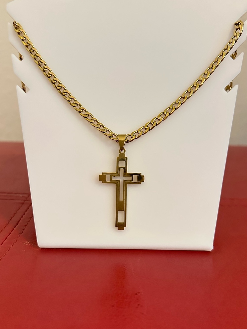 Target Gold-Tone Men's Cross Pendant Necklace